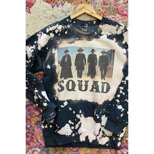 NWT Tombstone Movie Acid Wash Squad Graphic Bleached Sweatshirt